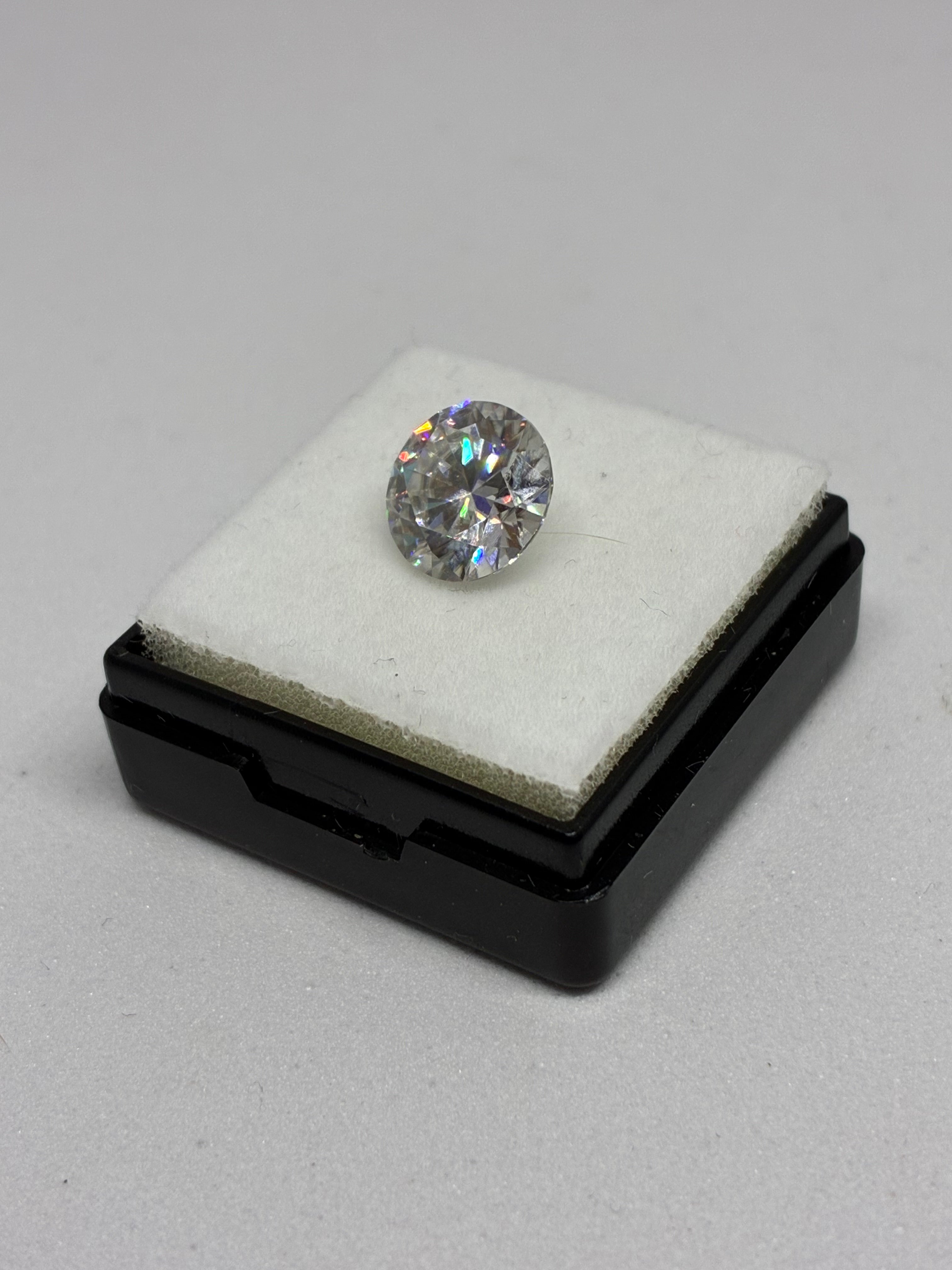 Large GRA Certified Round Cut Moissanite