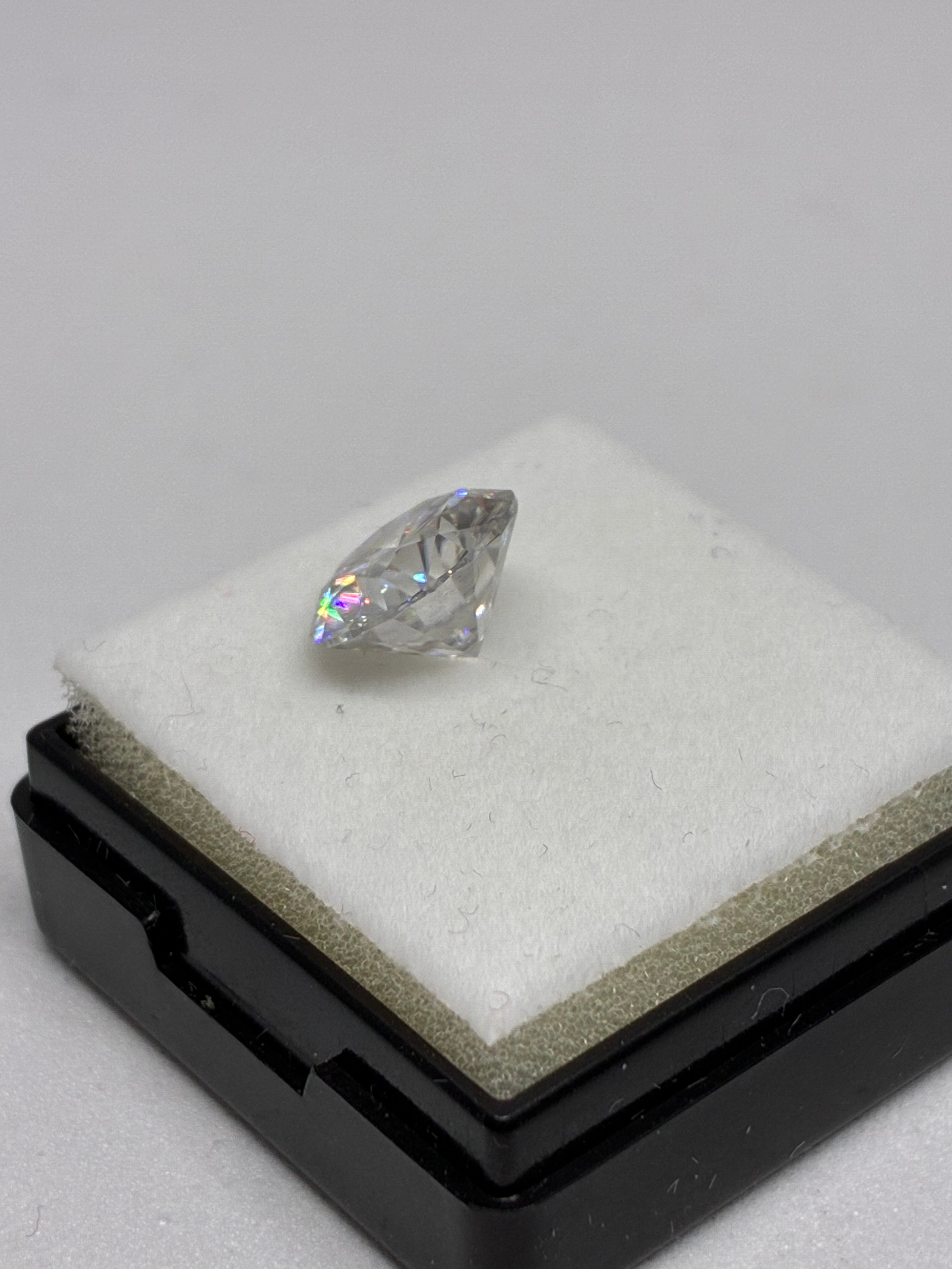 Large GRA Certified Round Cut Moissanite