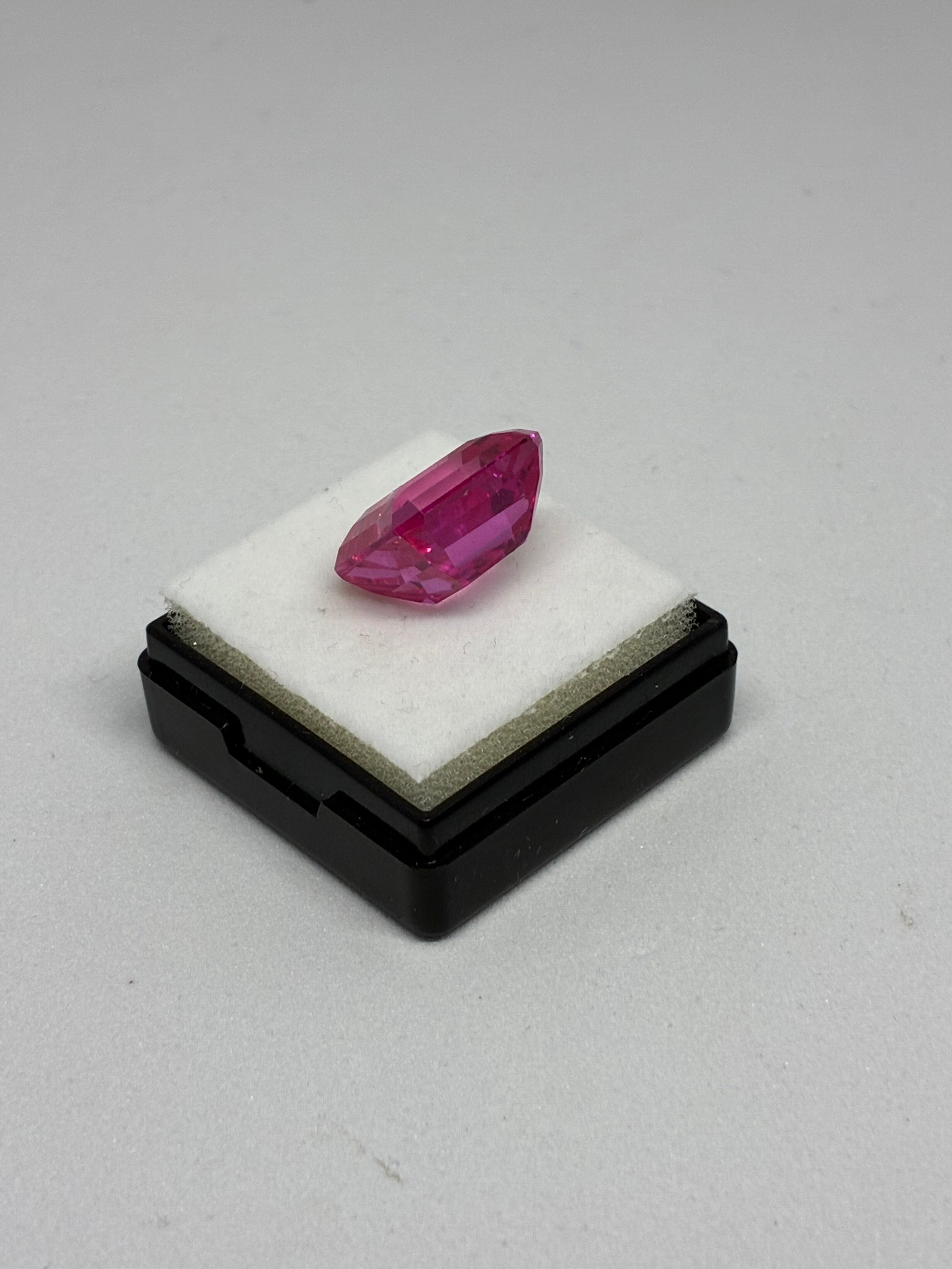 Large Radiant Cut Pink Sapphire
